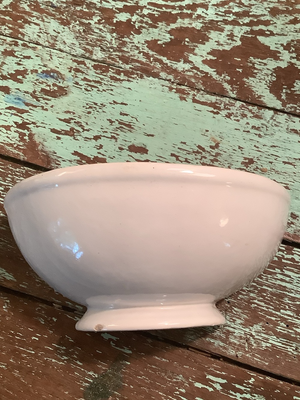 Antique White Ironstone Wall Pocket Planter